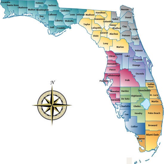 佛罗里达县的地图