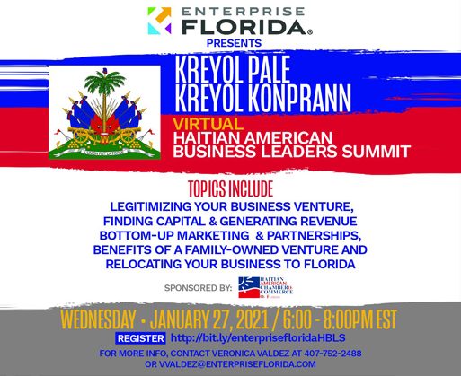 佛罗里达州企业宣布Kreyol Pale，Kreyol Konprann Haitian美国商业领袖峰会