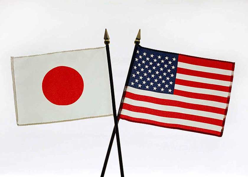 日本和美国国旗